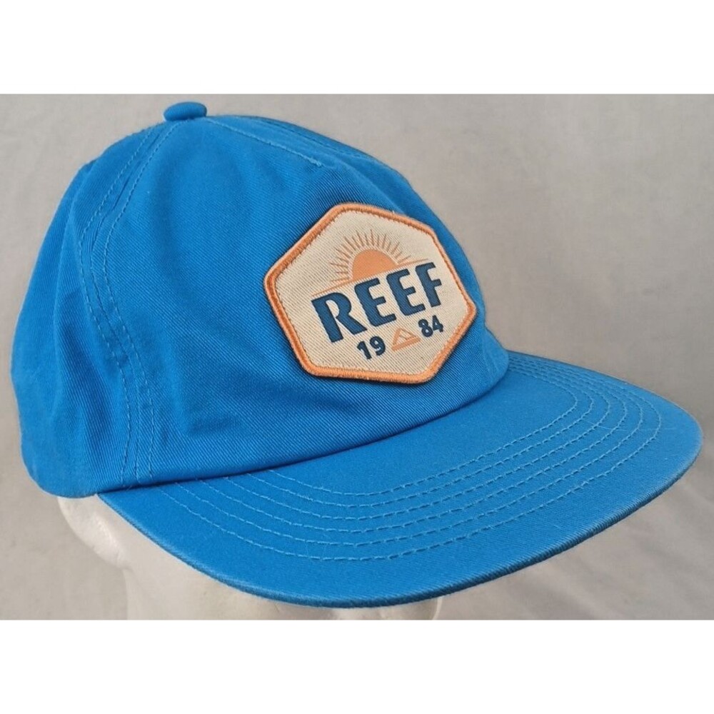 REEF 1984 Blue Adjustable Leather Strapback Hat/Cap-EXCELLENT!